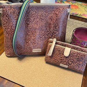 Consuela Sally tooled leather downtown crossbody wallet sold separately